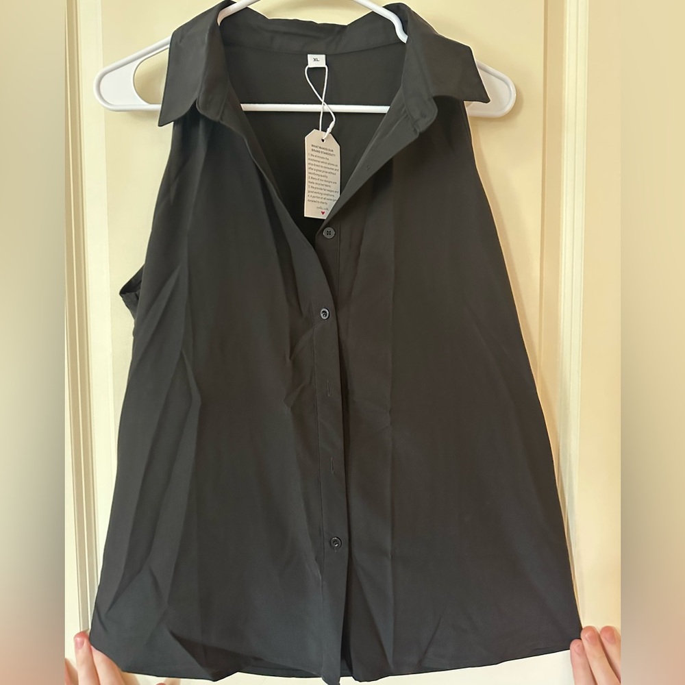 Fashion Says Me Too Black Tank Top